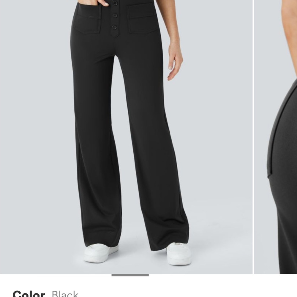 Halara Women's High Waisted Button Multiple Pockets Straight Leg Casual Pants